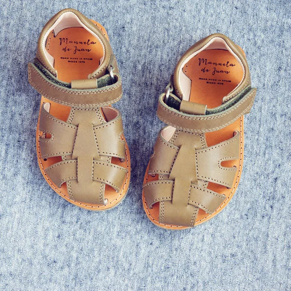 Manuela de Juan Boys Khaki Sandal