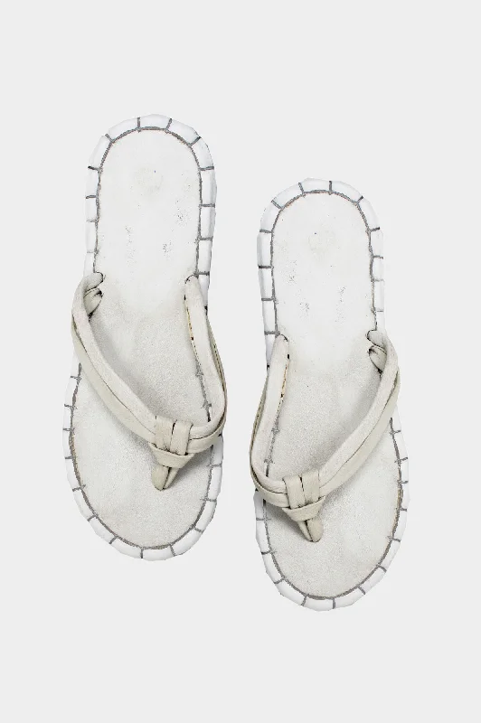 Recycled Leather Sandals | White