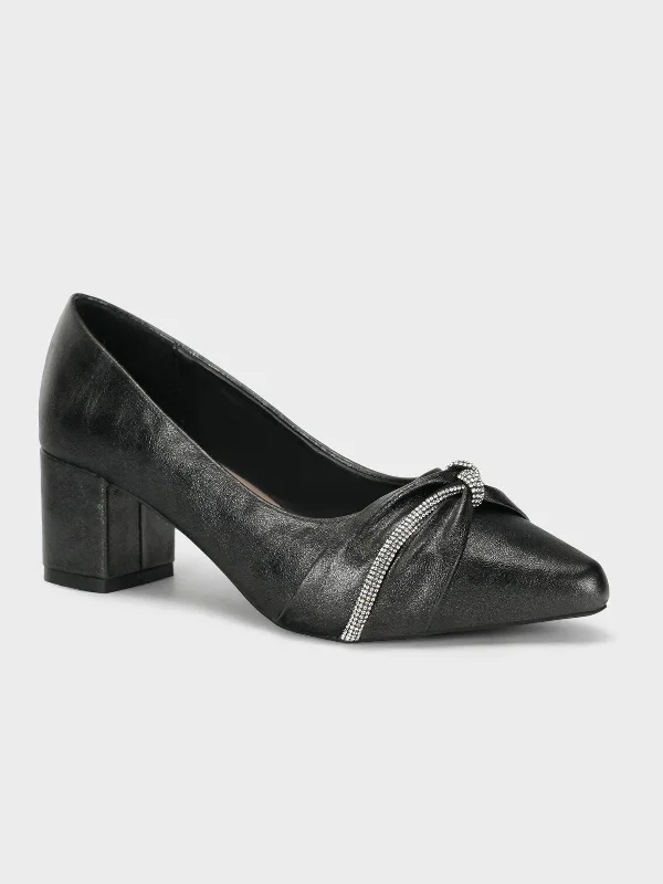 Women "DIADEM" Shimmery Block Heel Courts