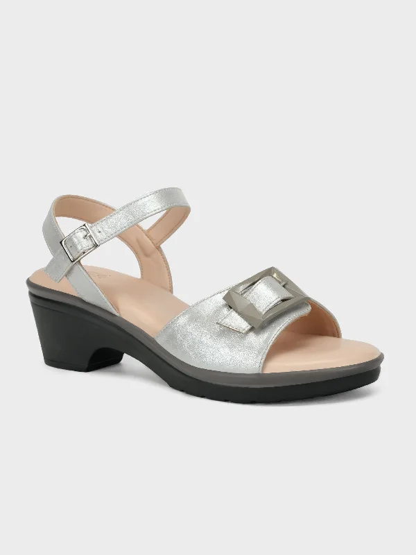 Women's "TRUONG" Shimmer Block Heel Sandals