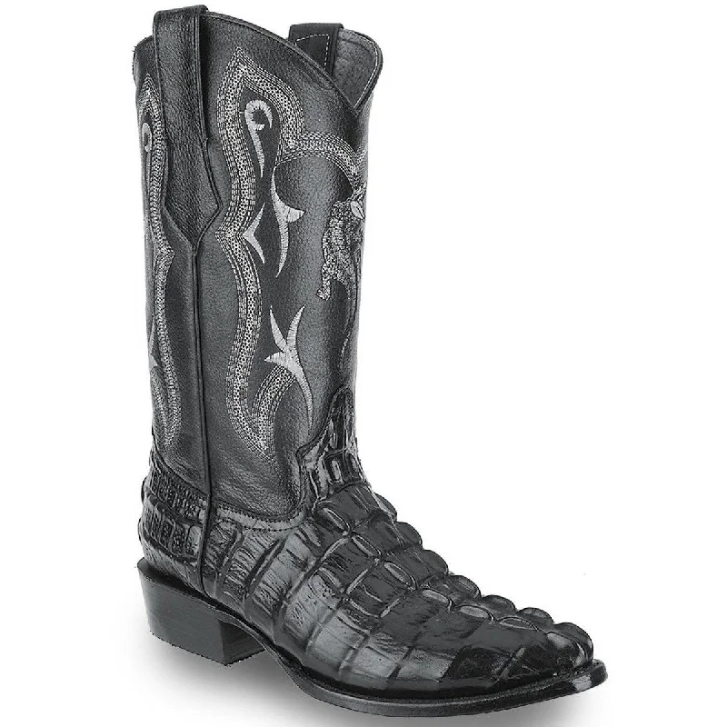 JOE BOOTS 904 BLACK J Toe Boots Men's Cowboy Boots Caiman Print Leather,  Western Boots.