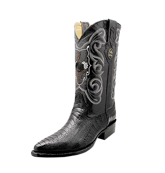 JB925 J Toe Ostrich Original Boot Black