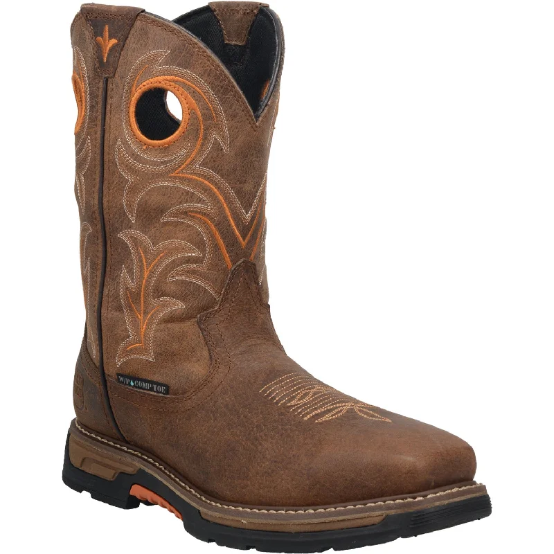 Dan Post Mens Brown Storms Eye 11in Waterproof Cowboy Boots Leather