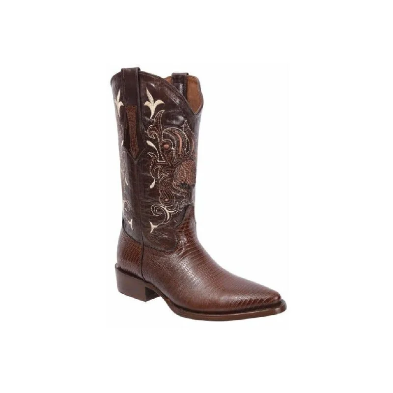 JB913 J Toe Boot Print Leather Armadillo Honey