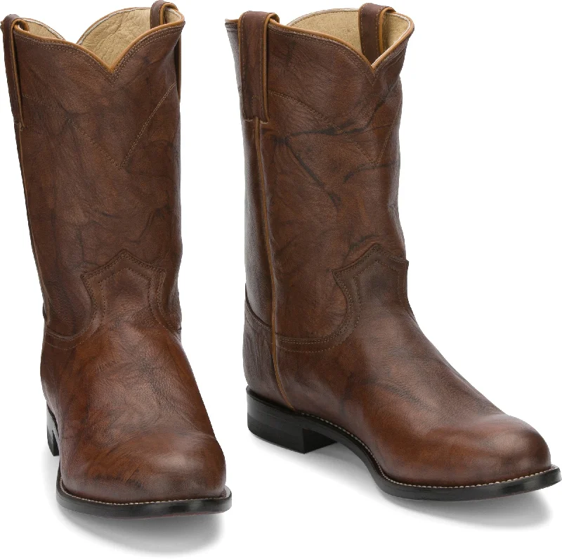 Justin® Men's Jackson Roper Cowboy Boots - Black / Chestnut / Black Cherry