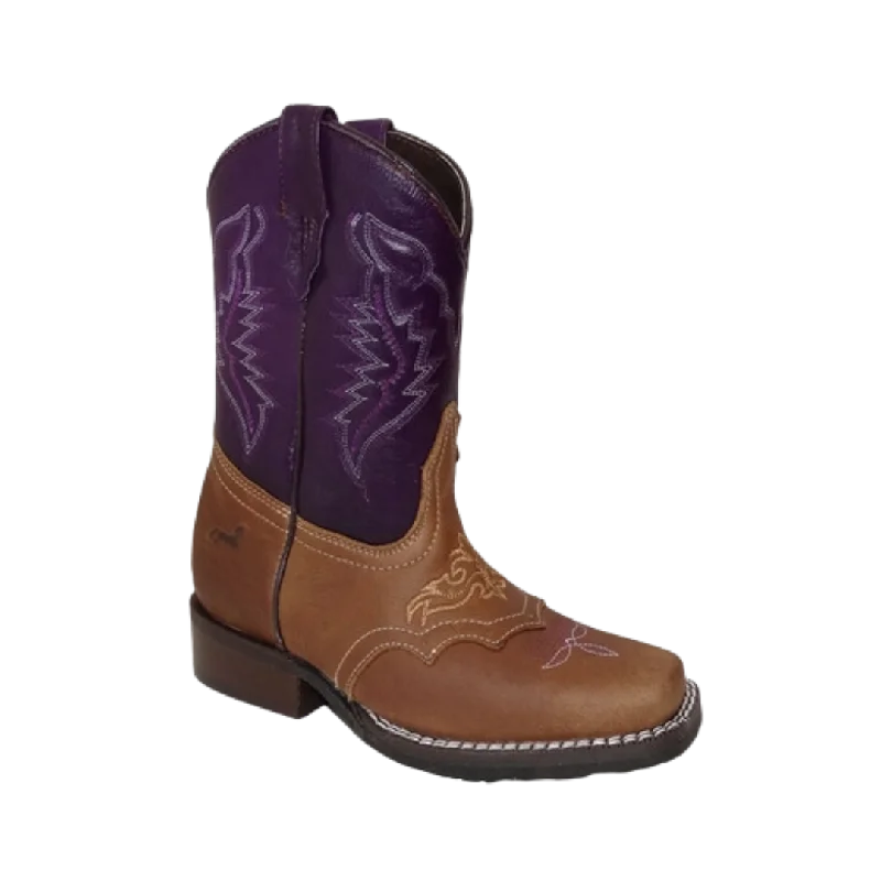 International M Kid's Brown Purple Western Boot