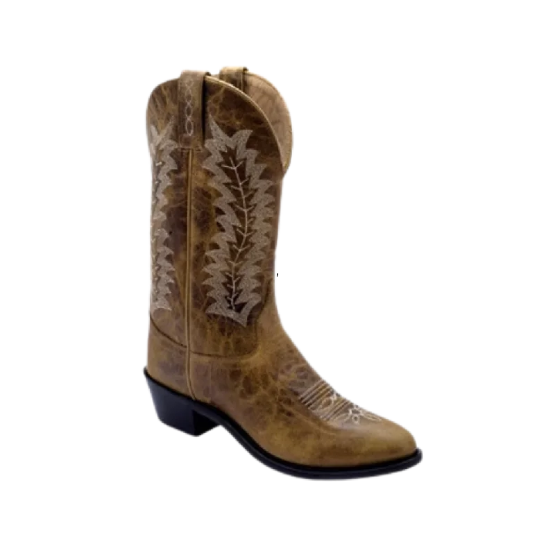 Old West Men's Western Burnt Tan Leather Cowboy Boots