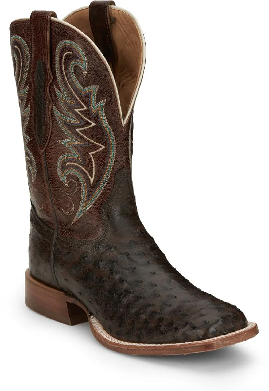 Tony Lama Mens Foster Sienna Full Quill Ostrich Cowboy Boots