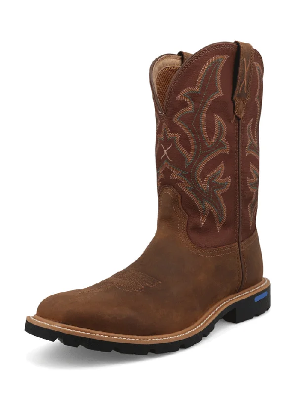 Twisted X MXTP003 Mens Tech X Square Toe Boot Hickory Brown - 18