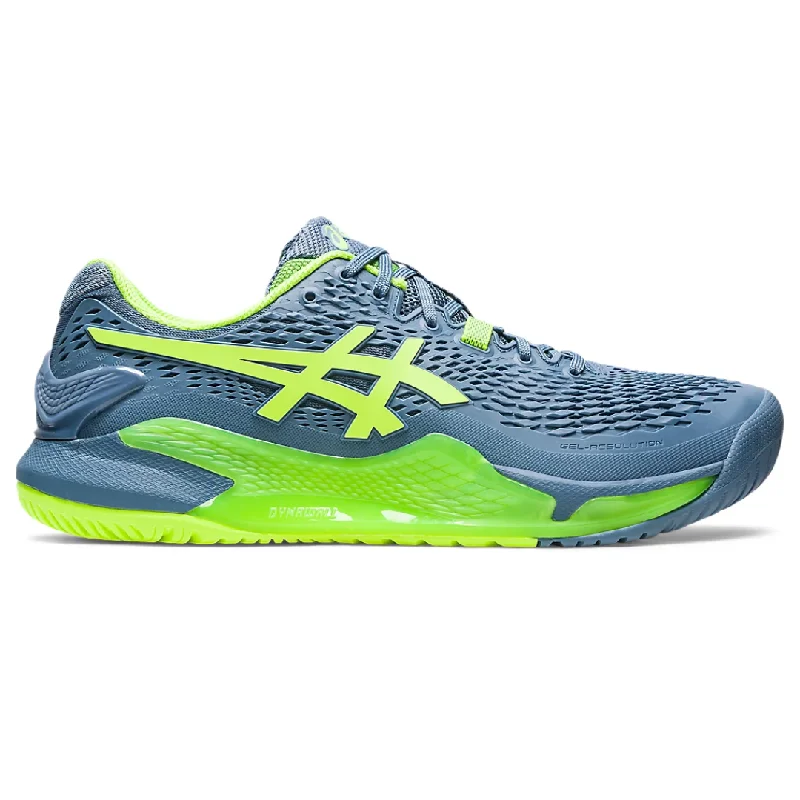 Asics Gel-Resolution 9 Tennis Shoes - Steel Blue/Hazard Green