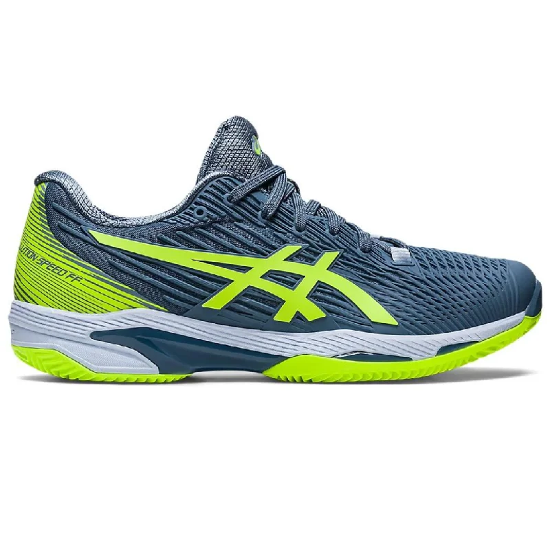 Asics Solution Speed FF 2 Clay Tennis Shoes - Steel Blue/Hazard Green