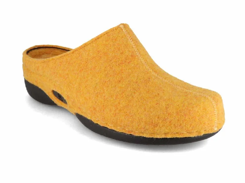 Berkemann BERKINA Women Felt Clogs 'Lauren', deep orange