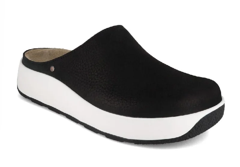 Berkemann BERKOFLEX Women Nubuck leather Clog 'Ella', matt black