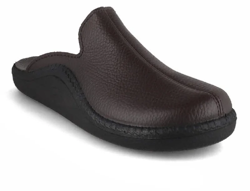 Josef Seibel Men Leather Slippers 'Westland Monaco', mocca