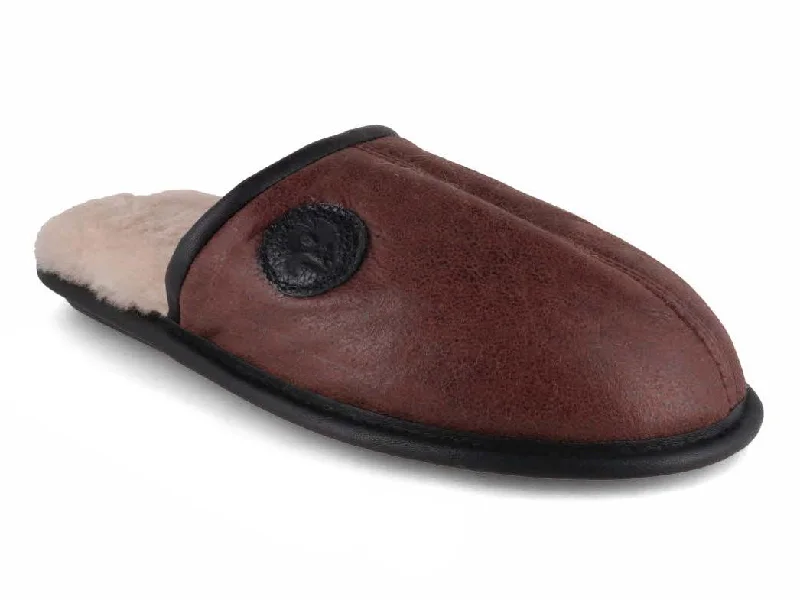 Lammbock® Men's Shearling Slippers 'Ramsey', brown