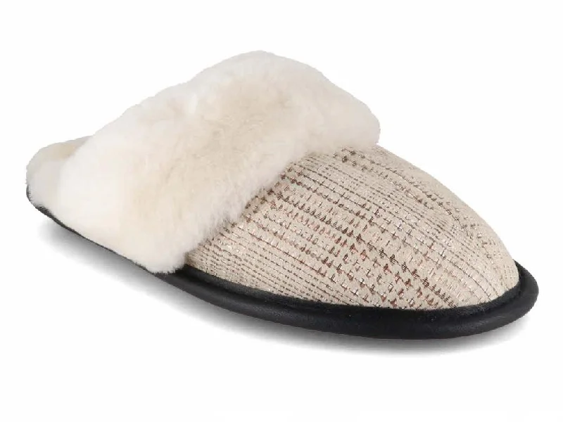 Lammbock® Women's Shearling Slippers 'Lambert', beige bouclé