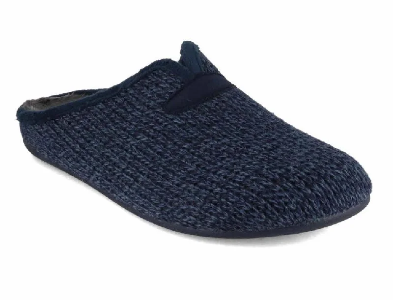 Varomed vital Mens Knit Slippers 'Lucas', marine