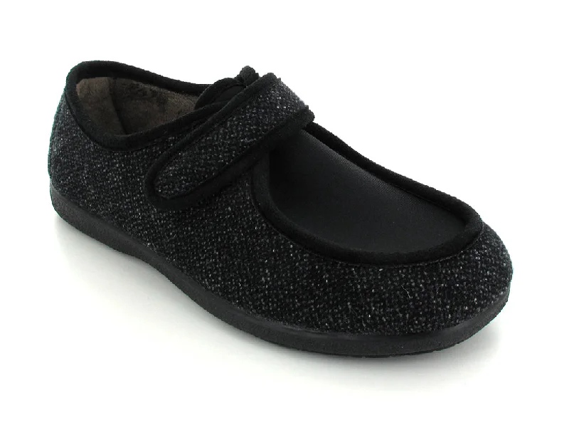 Varomed vital Slipper | Velcro Fastener, Black